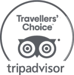 The image shows the TripAdvisor Travelers' Choice logo featuring an owl design under a semi-circle with the words "Travellers' Choice."
