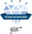 The image features a stylized diamond with the text "FOUR DIAMOND" and a logo resembling three oval shapes connected by lines, suggesting quality.
