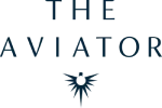 The image features the text "THE AVIATOR" with a stylized flying bird logo in between the words "THE" and "AVIATOR."