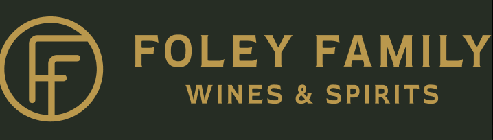 The image shows a logo with the text "FOLEY FAMILY WINES & SPIRITS" and a circular design containing the letters "FF".