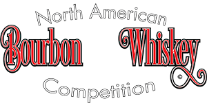 Logo for the "North American Bourbon and Whiskey Competition" with stylized red and white text.