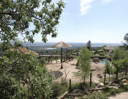 An overlook at Cheyenne Mountain Zoo